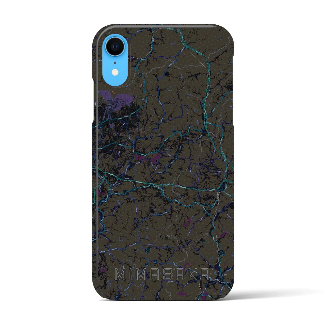 【美作(岡山県)】地図柄iPhoneケース(バックカバータイプ)