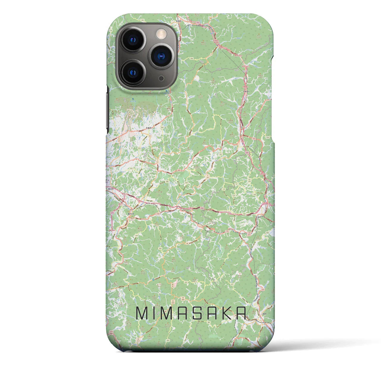 【美作(岡山県)】地図柄iPhoneケース(バックカバータイプ)