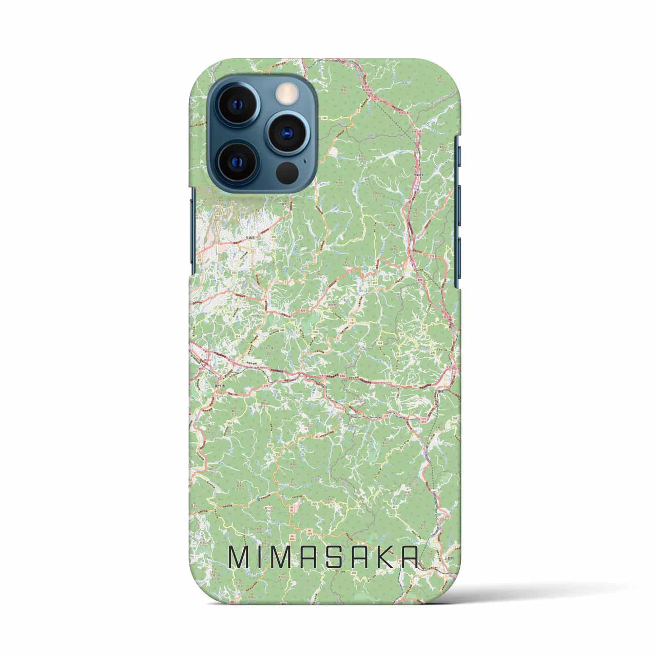 【美作(岡山県)】地図柄iPhoneケース(バックカバータイプ)