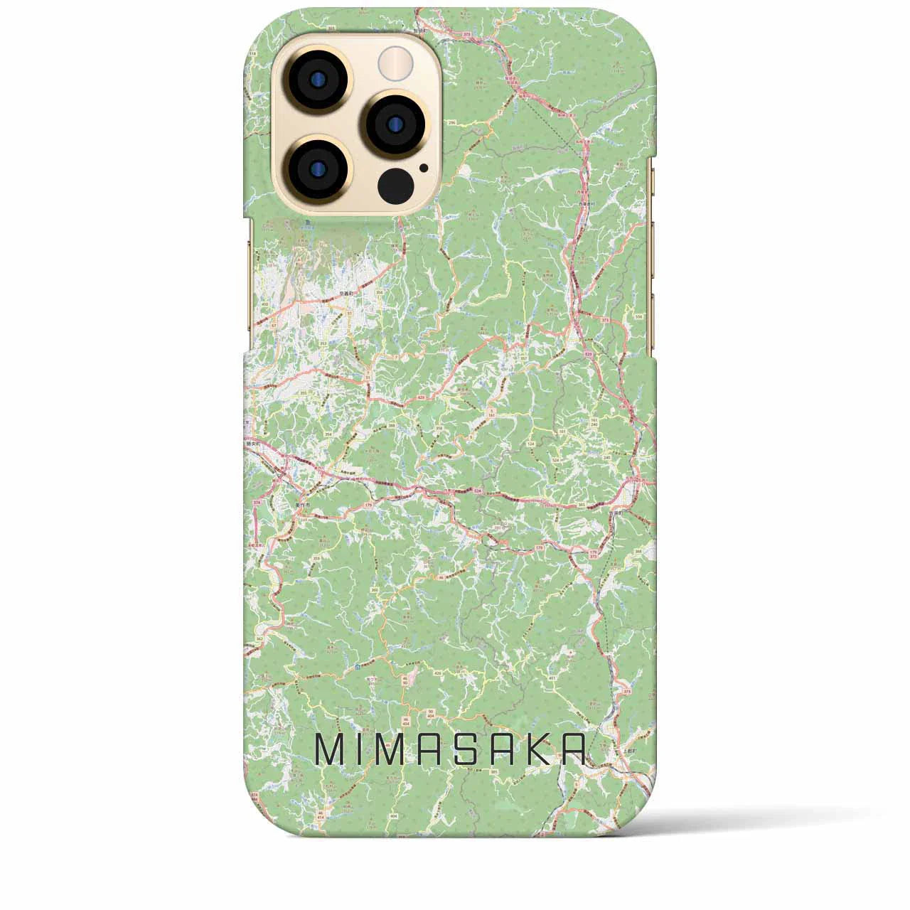 【美作(岡山県)】地図柄iPhoneケース(バックカバータイプ)