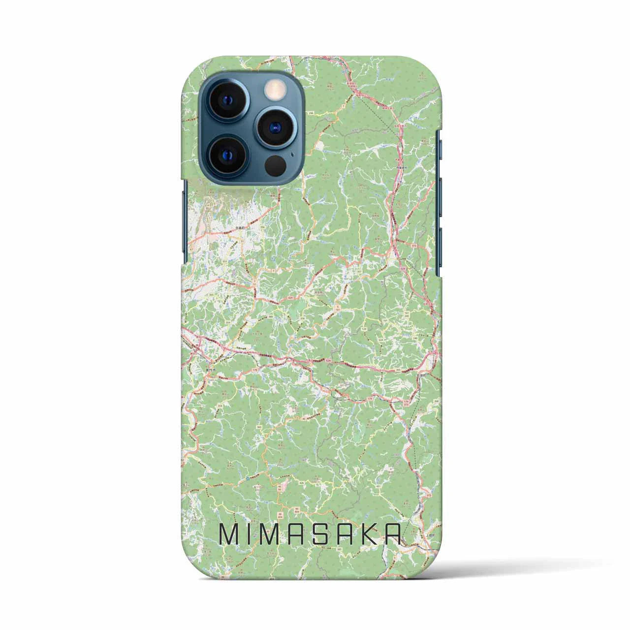 【美作(岡山県)】地図柄iPhoneケース(バックカバータイプ)