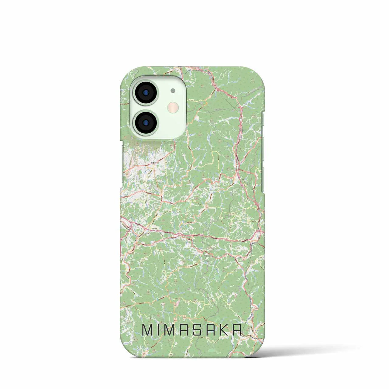 【美作(岡山県)】地図柄iPhoneケース(バックカバータイプ)