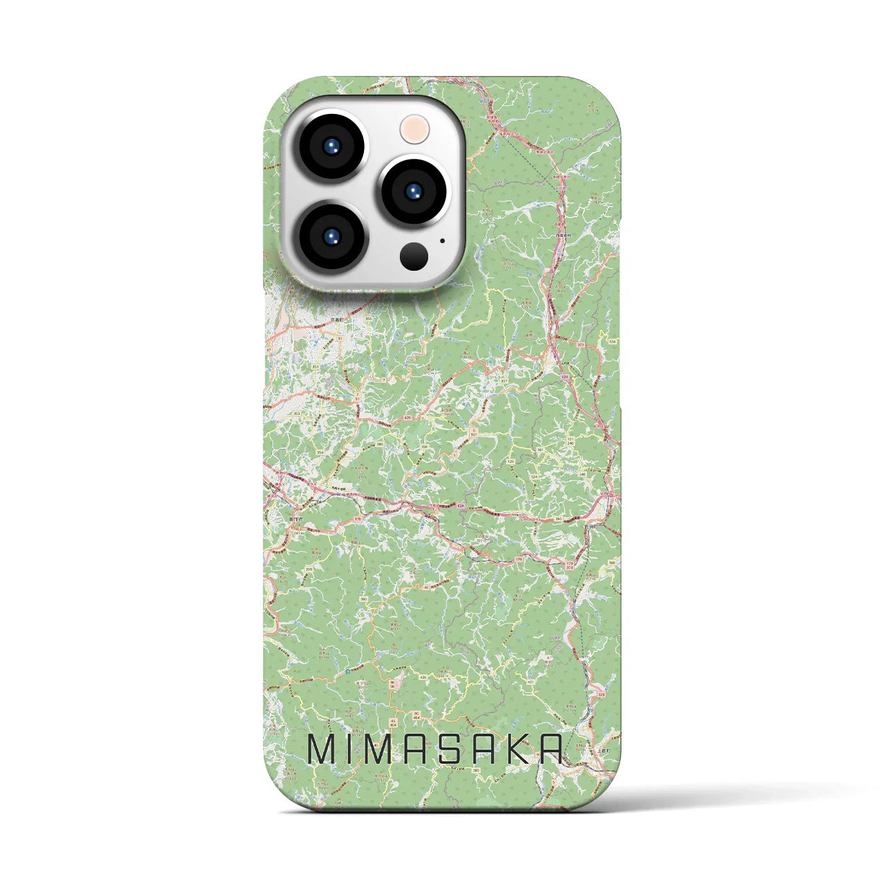 【美作(岡山県)】地図柄iPhoneケース(バックカバータイプ)