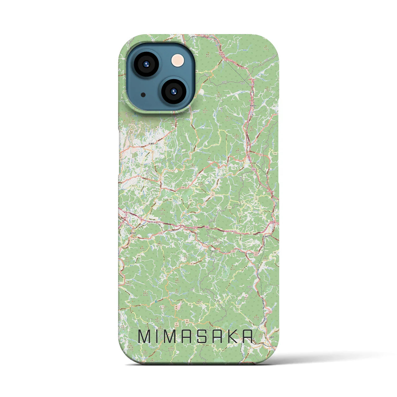 【美作(岡山県)】地図柄iPhoneケース(バックカバータイプ)
