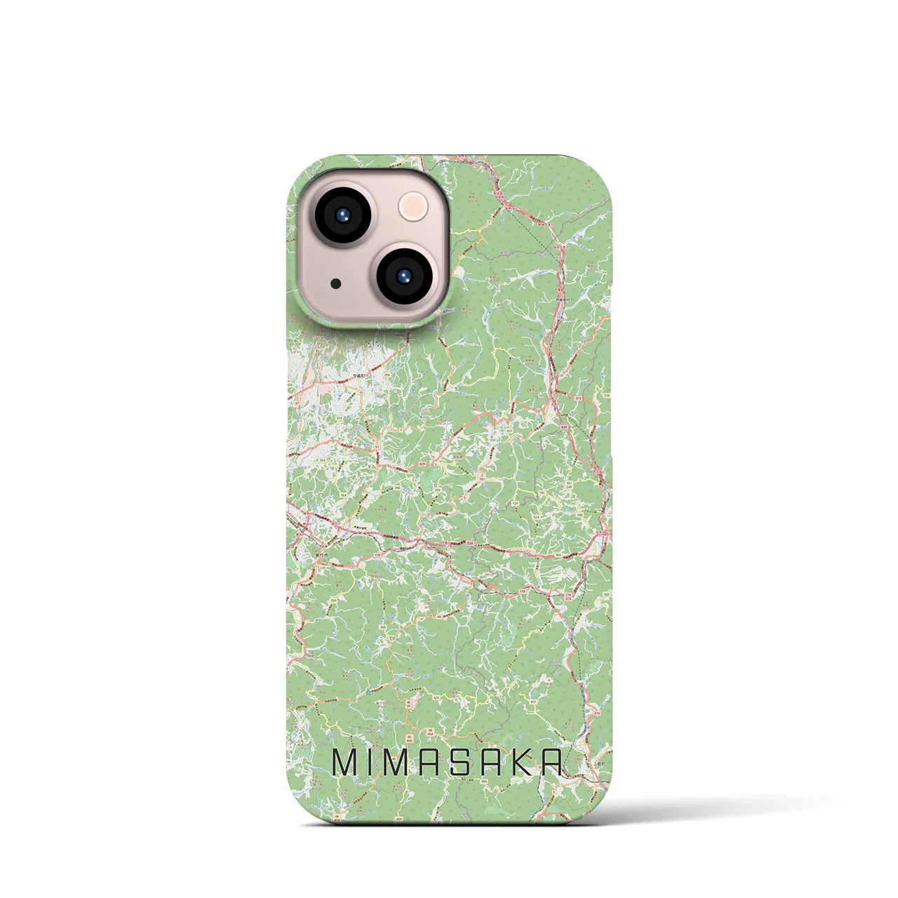 【美作(岡山県)】地図柄iPhoneケース(バックカバータイプ)