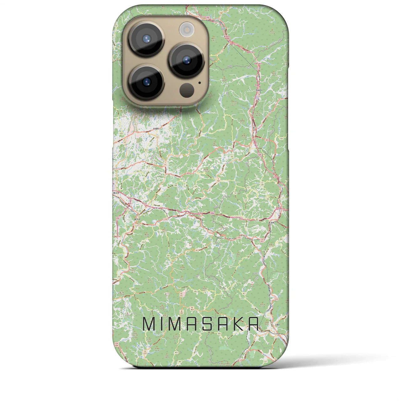 【美作(岡山県)】地図柄iPhoneケース(バックカバータイプ)