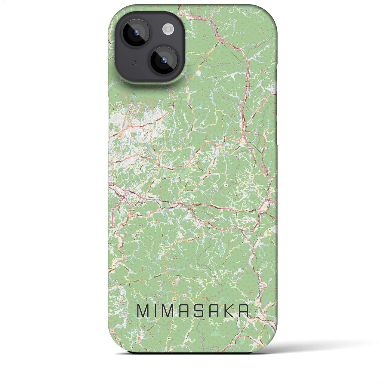 【美作(岡山県)】地図柄iPhoneケース(バックカバータイプ)