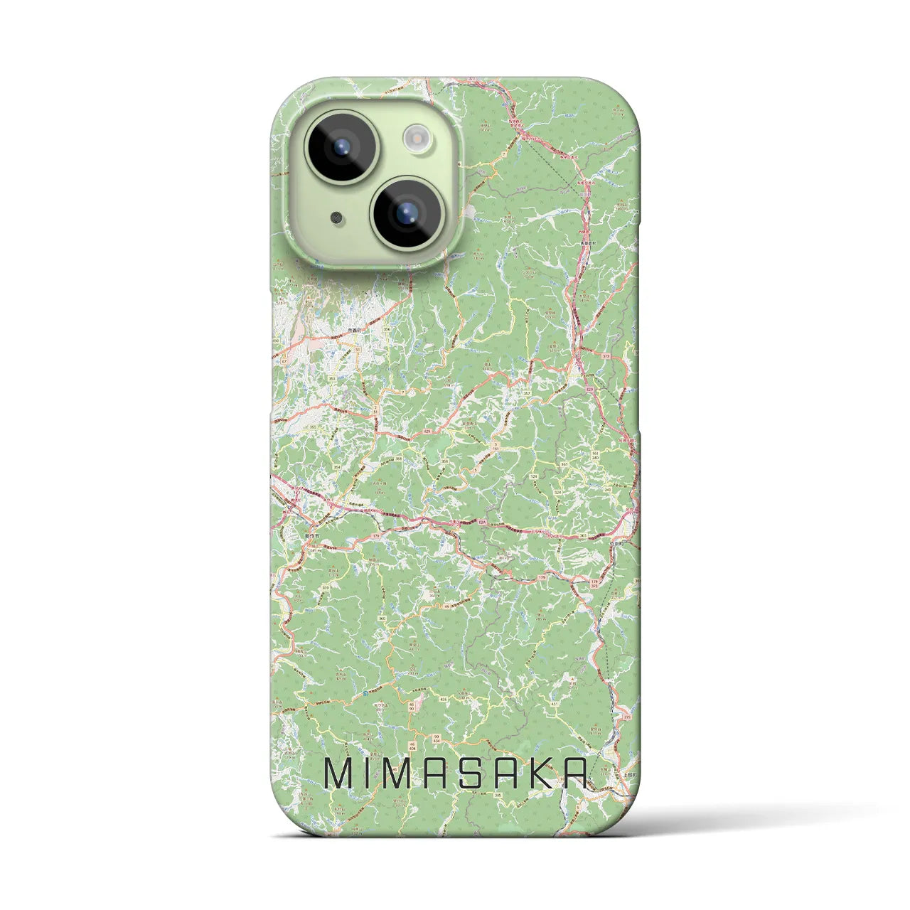【美作(岡山県)】地図柄iPhoneケース(バックカバータイプ)