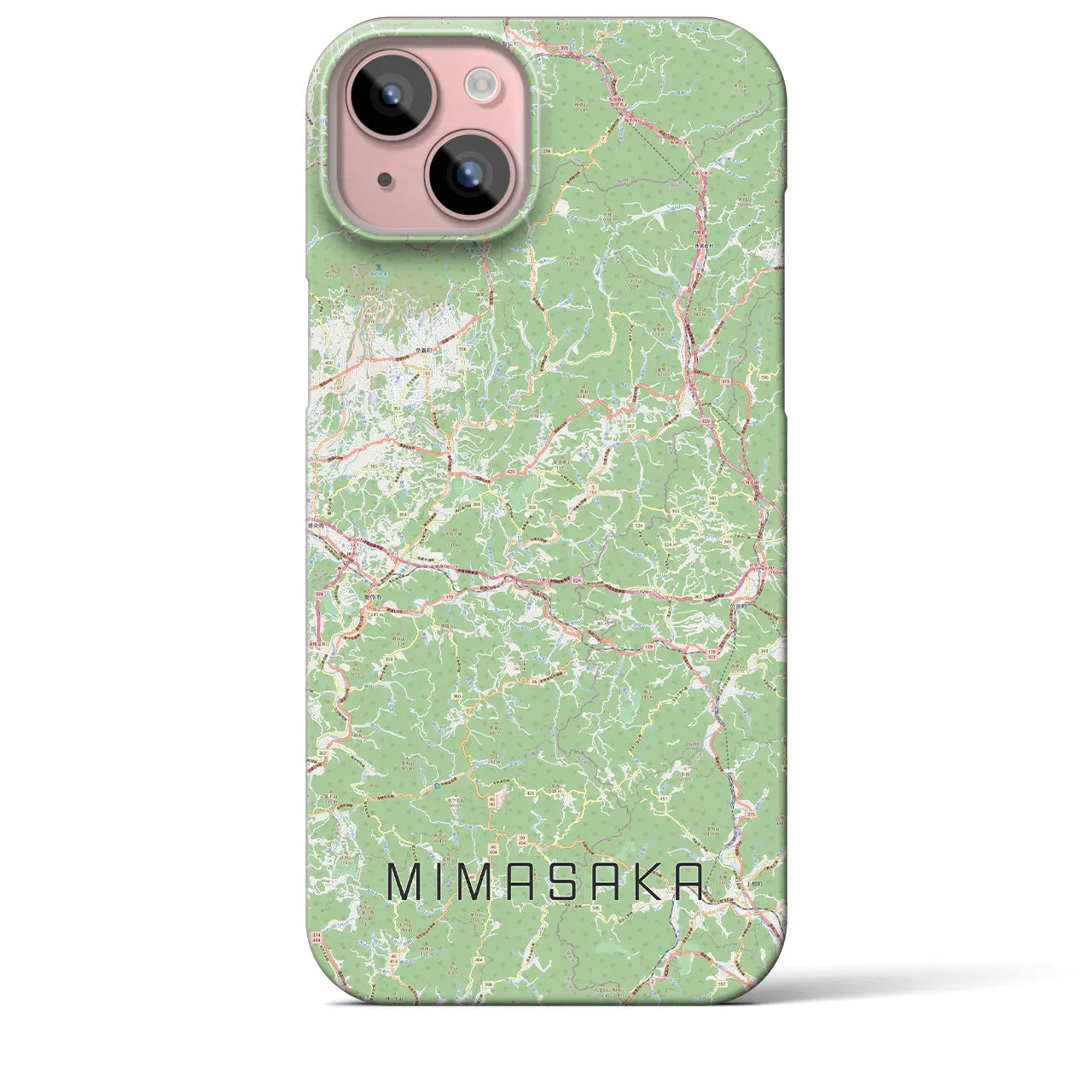 【美作(岡山県)】地図柄iPhoneケース(バックカバータイプ)