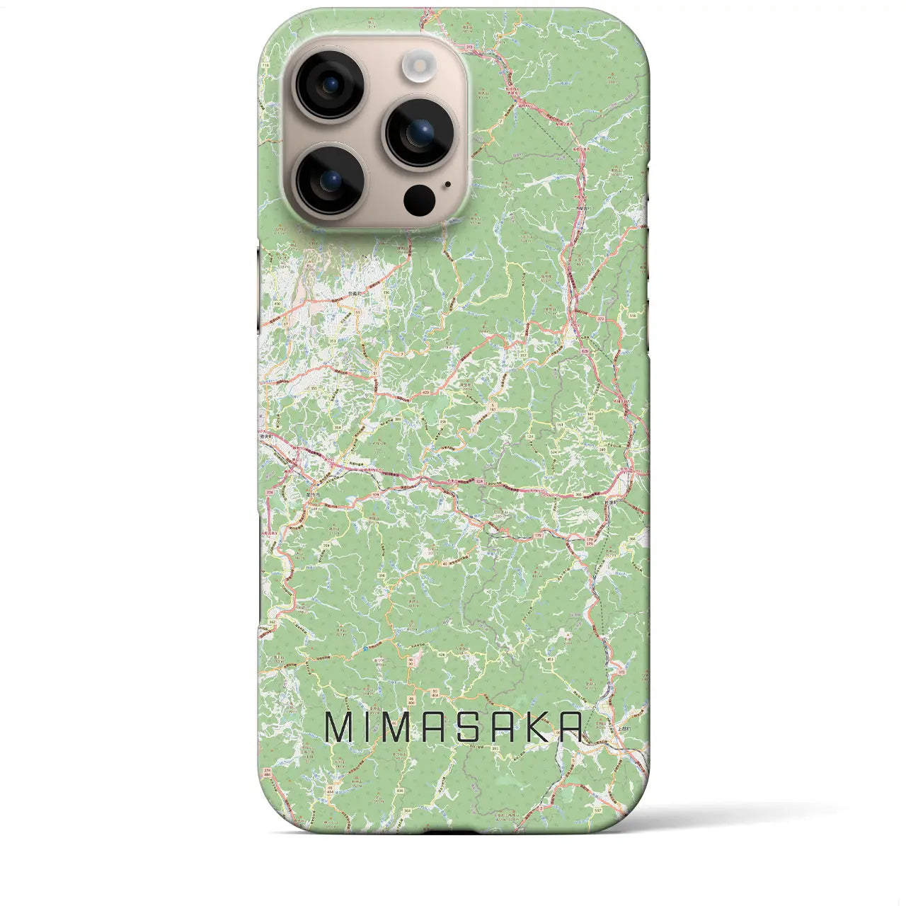【美作(岡山県)】地図柄iPhoneケース(バックカバータイプ)