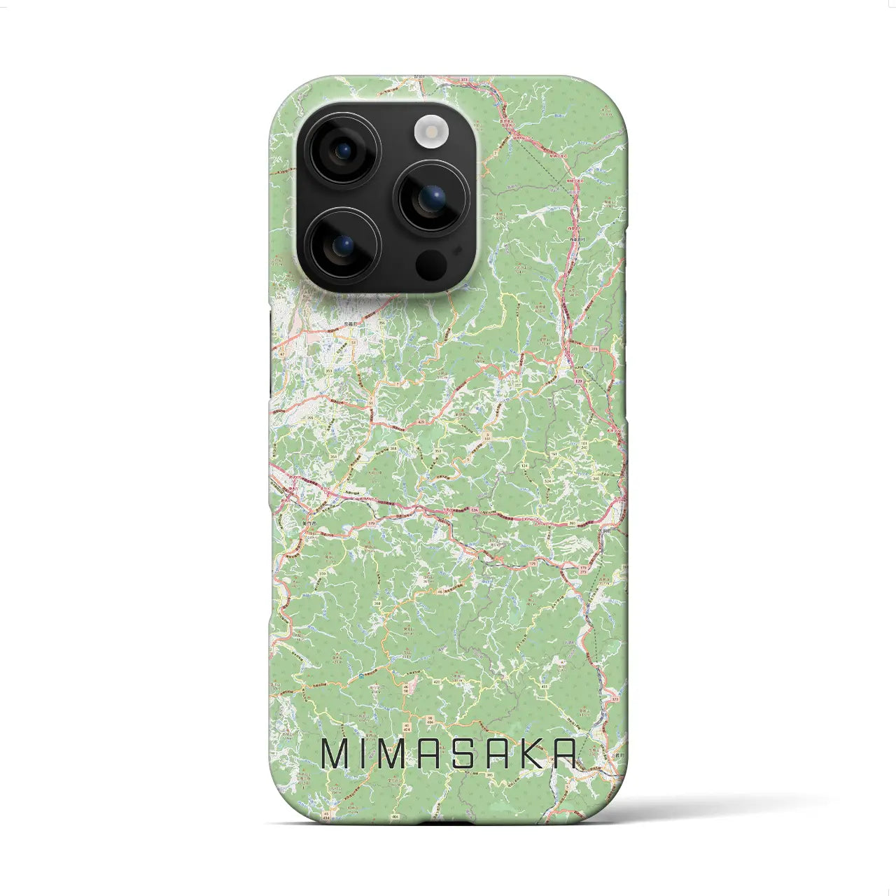 【美作(岡山県)】地図柄iPhoneケース(バックカバータイプ)