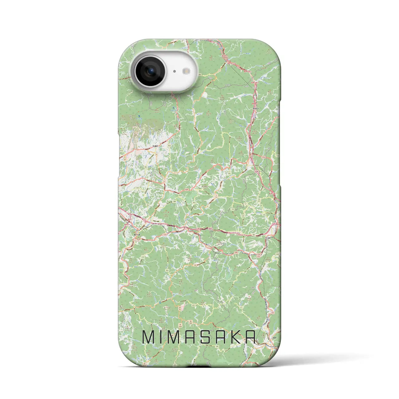 【美作(岡山県)】地図柄iPhoneケース(バックカバータイプ)