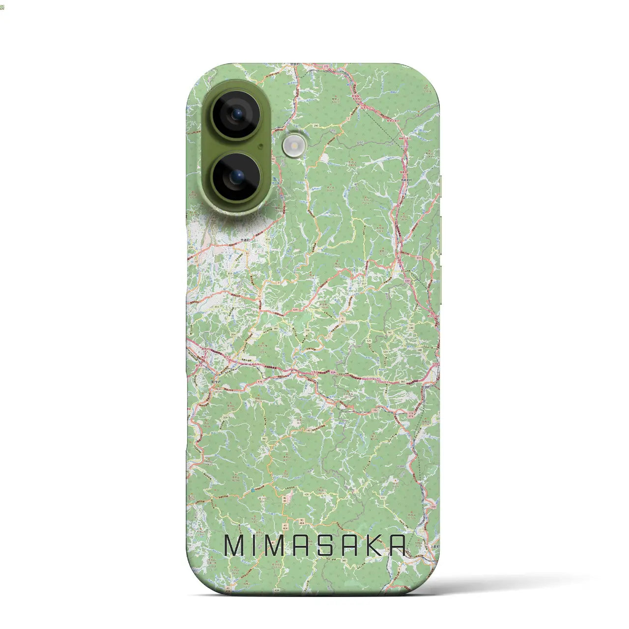 【美作(岡山県)】地図柄iPhoneケース(バックカバータイプ)