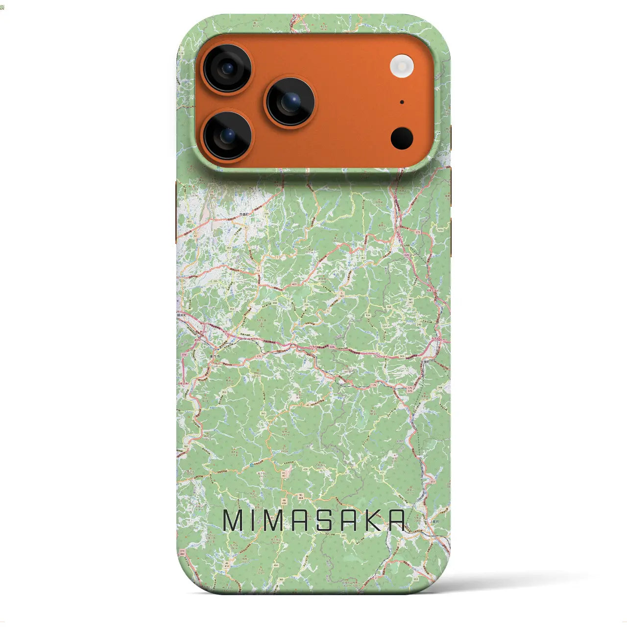 【美作(岡山県)】地図柄iPhoneケース(バックカバータイプ)