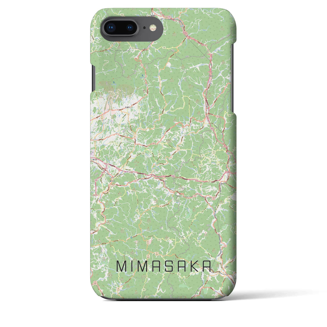 【美作(岡山県)】地図柄iPhoneケース(バックカバータイプ)