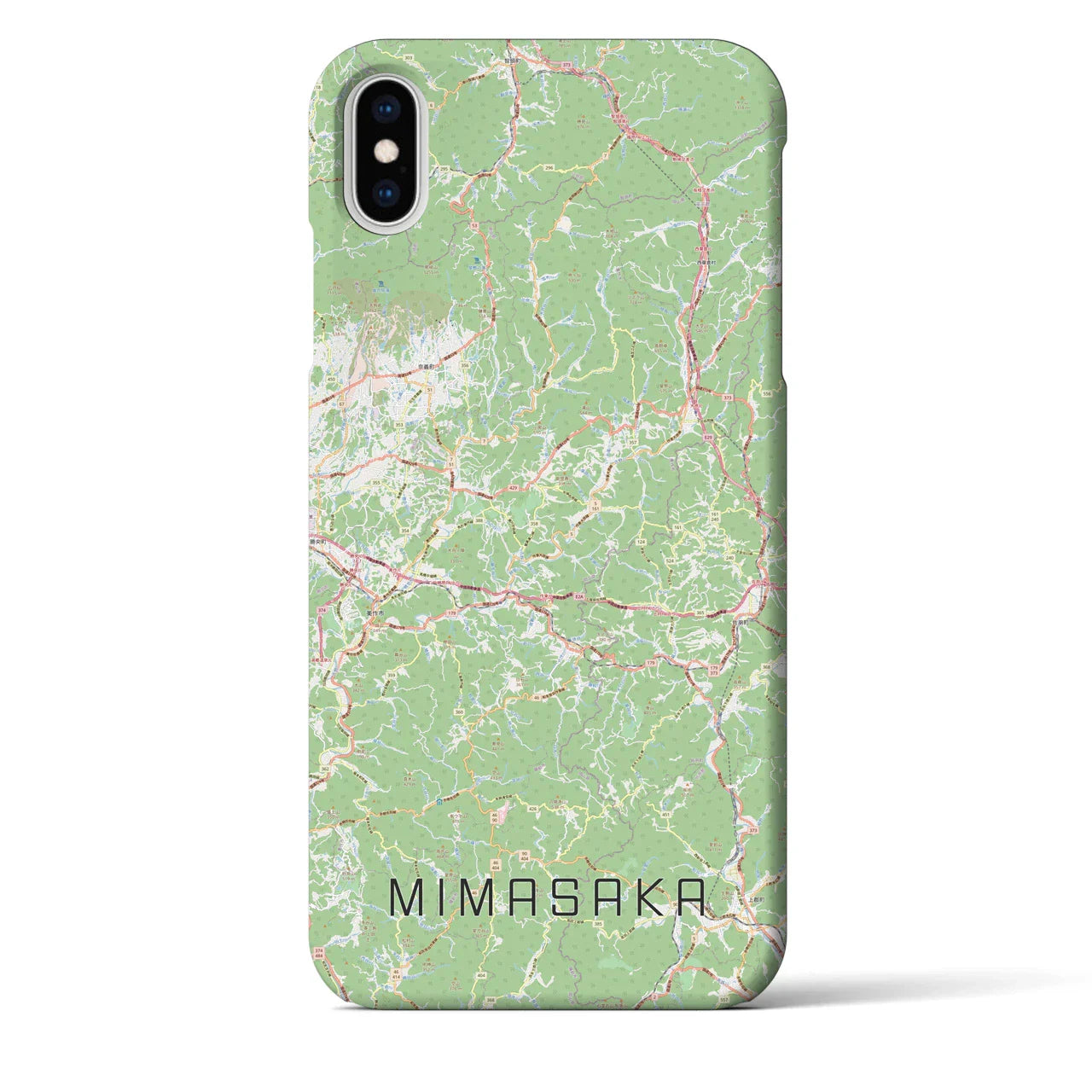 【美作(岡山県)】地図柄iPhoneケース(バックカバータイプ)