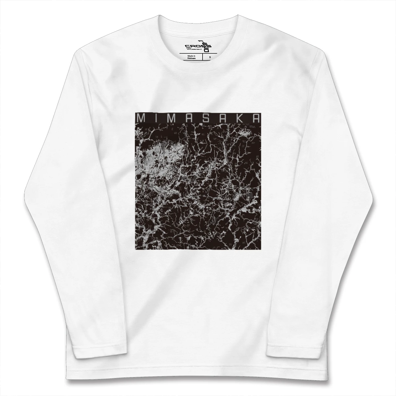 【美作(岡山県)】地図柄ロングスリーブTシャツ