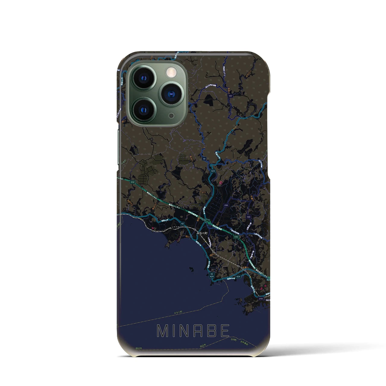 【みなべ(和歌山県)】地図柄iPhoneケース(バックカバータイプ)