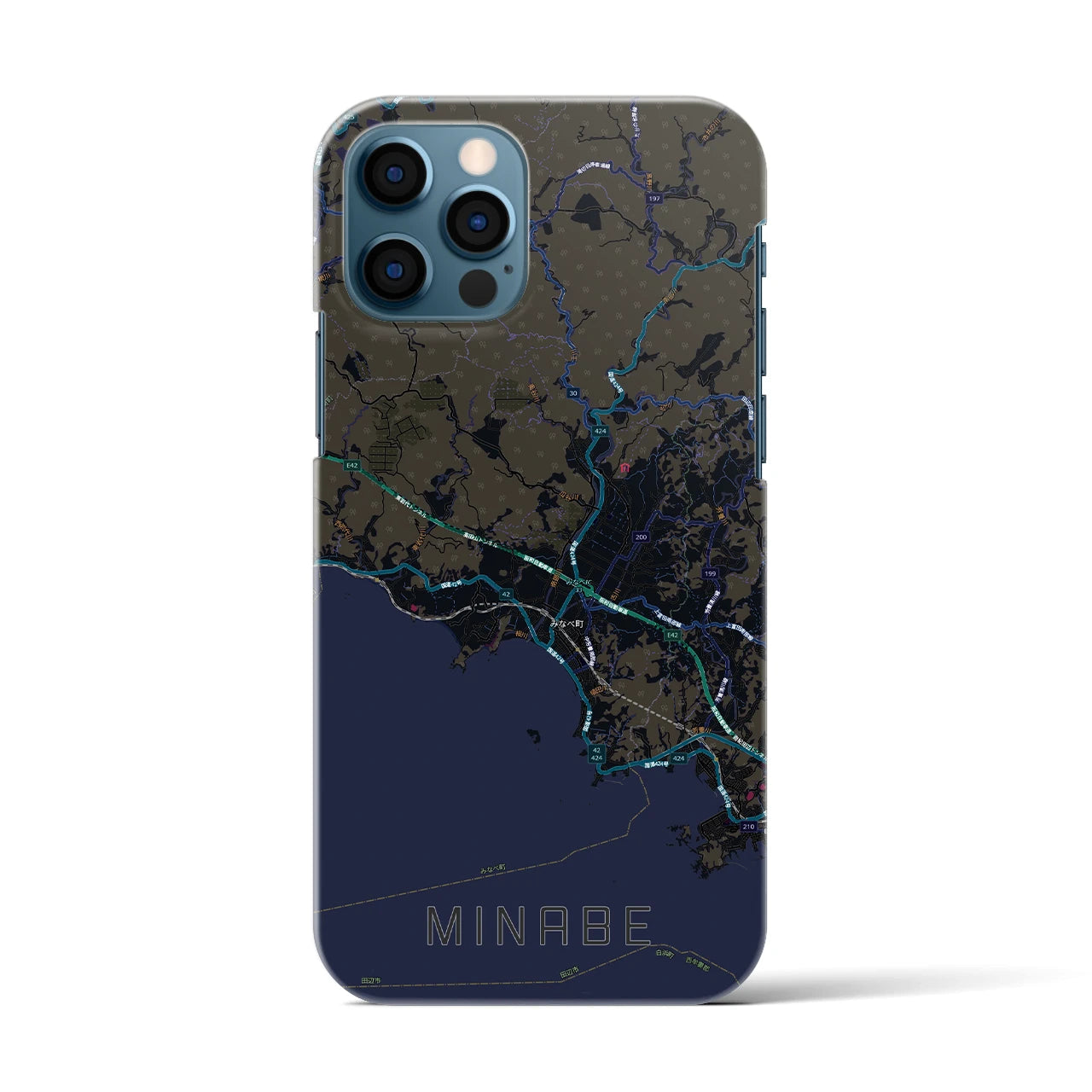 【みなべ(和歌山県)】地図柄iPhoneケース(バックカバータイプ)