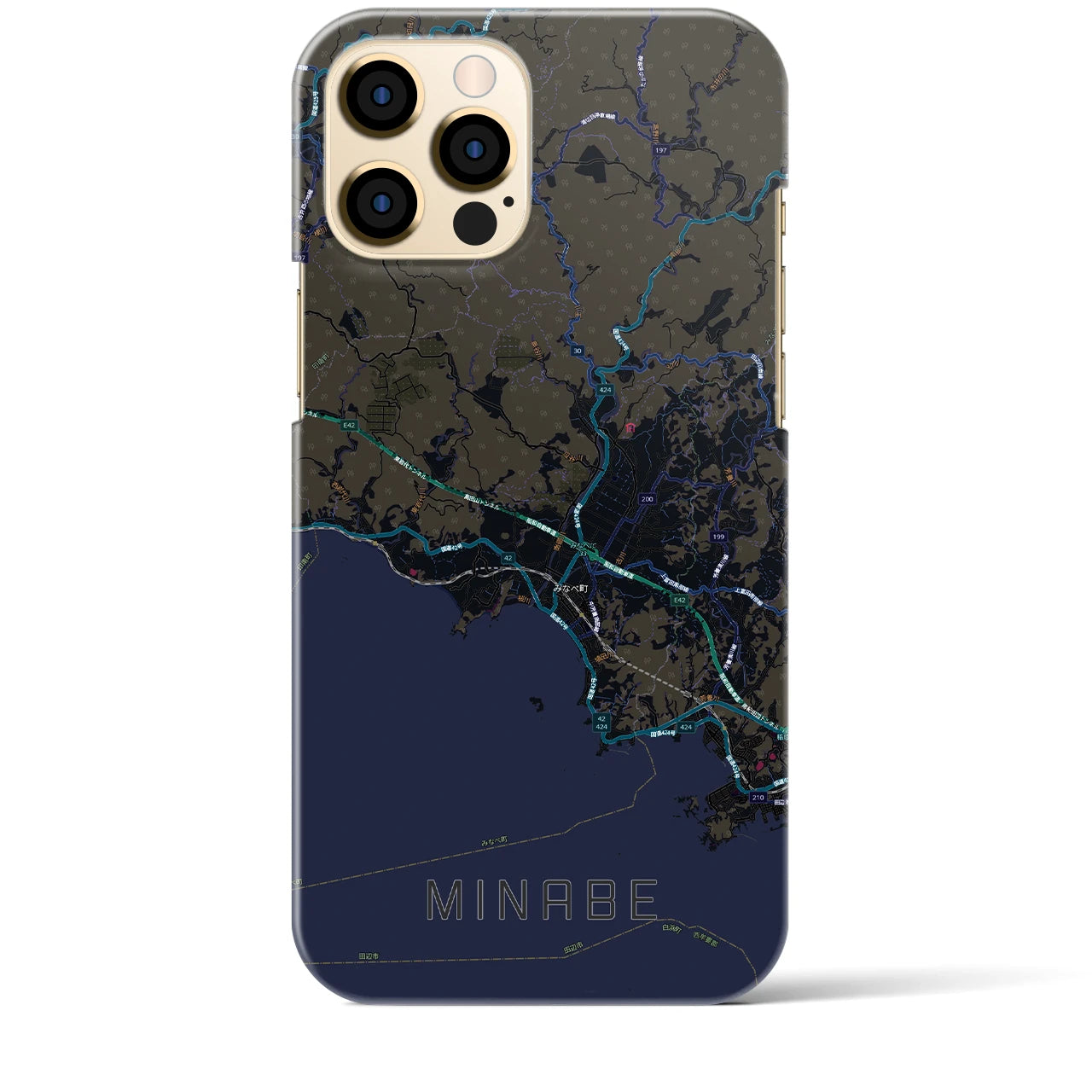 【みなべ(和歌山県)】地図柄iPhoneケース(バックカバータイプ)