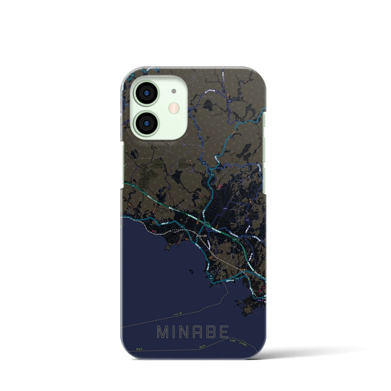 【みなべ(和歌山県)】地図柄iPhoneケース(バックカバータイプ)
