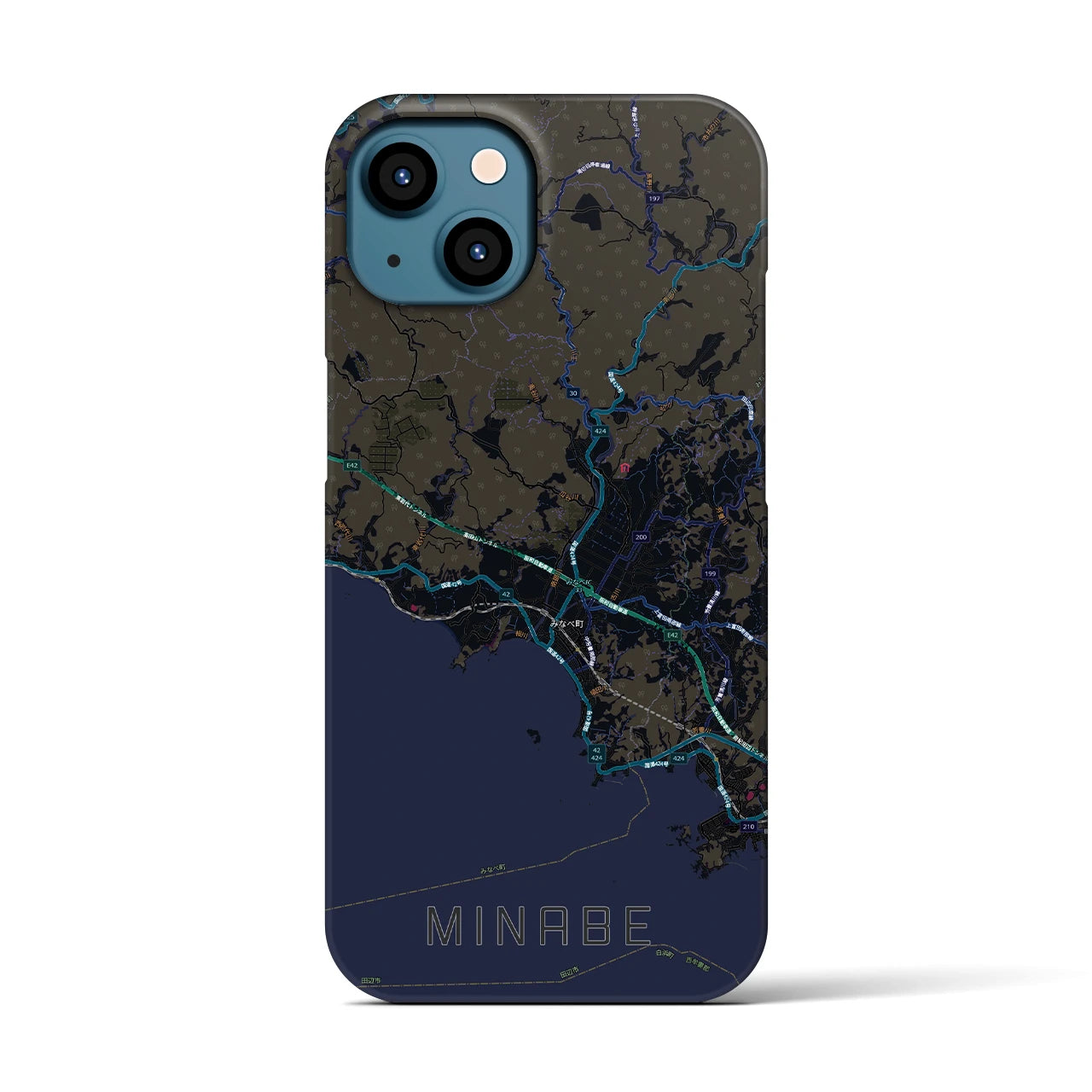 【みなべ(和歌山県)】地図柄iPhoneケース(バックカバータイプ)