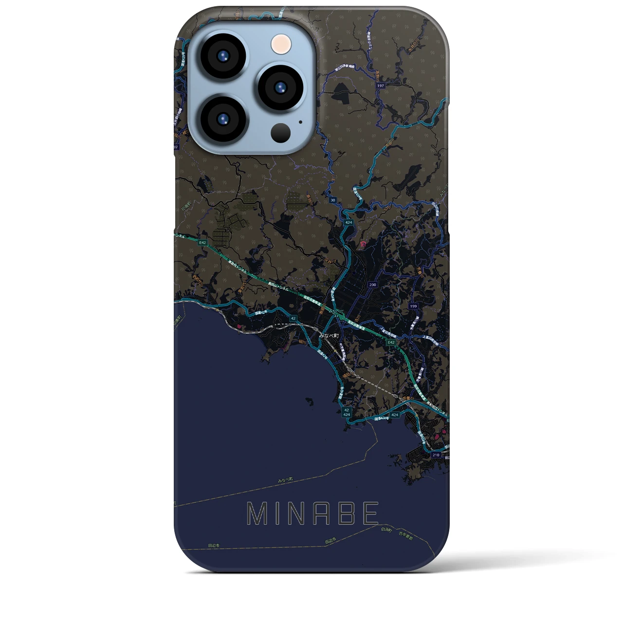 【みなべ(和歌山県)】地図柄iPhoneケース(バックカバータイプ)