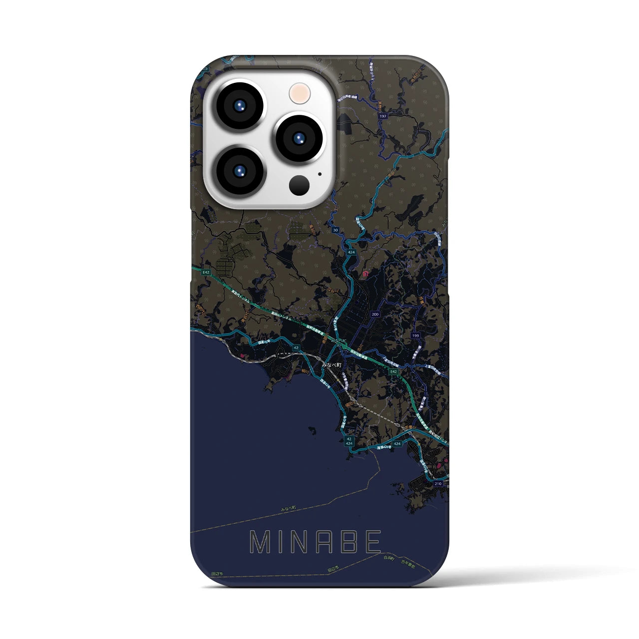 【みなべ(和歌山県)】地図柄iPhoneケース(バックカバータイプ)