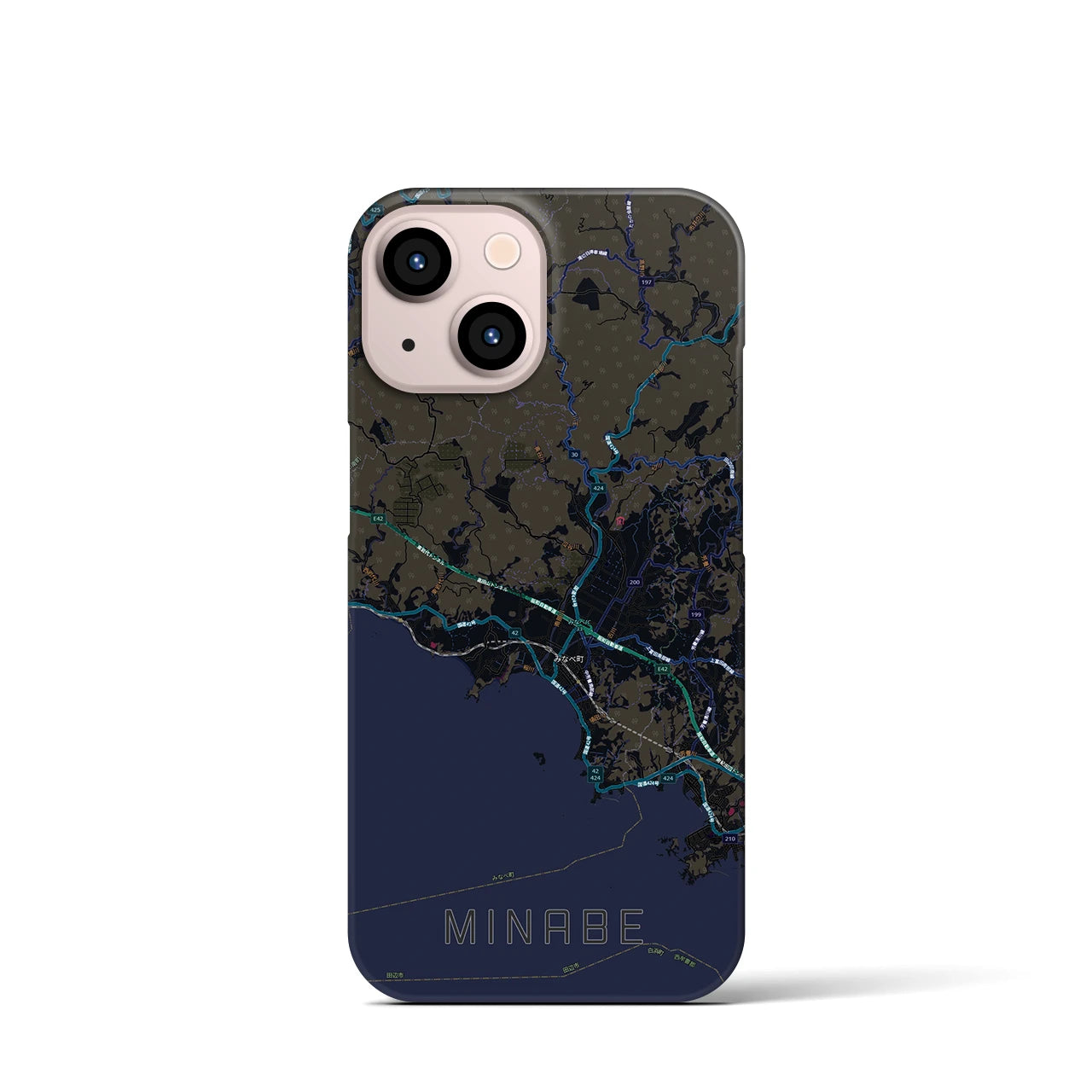 【みなべ(和歌山県)】地図柄iPhoneケース(バックカバータイプ)