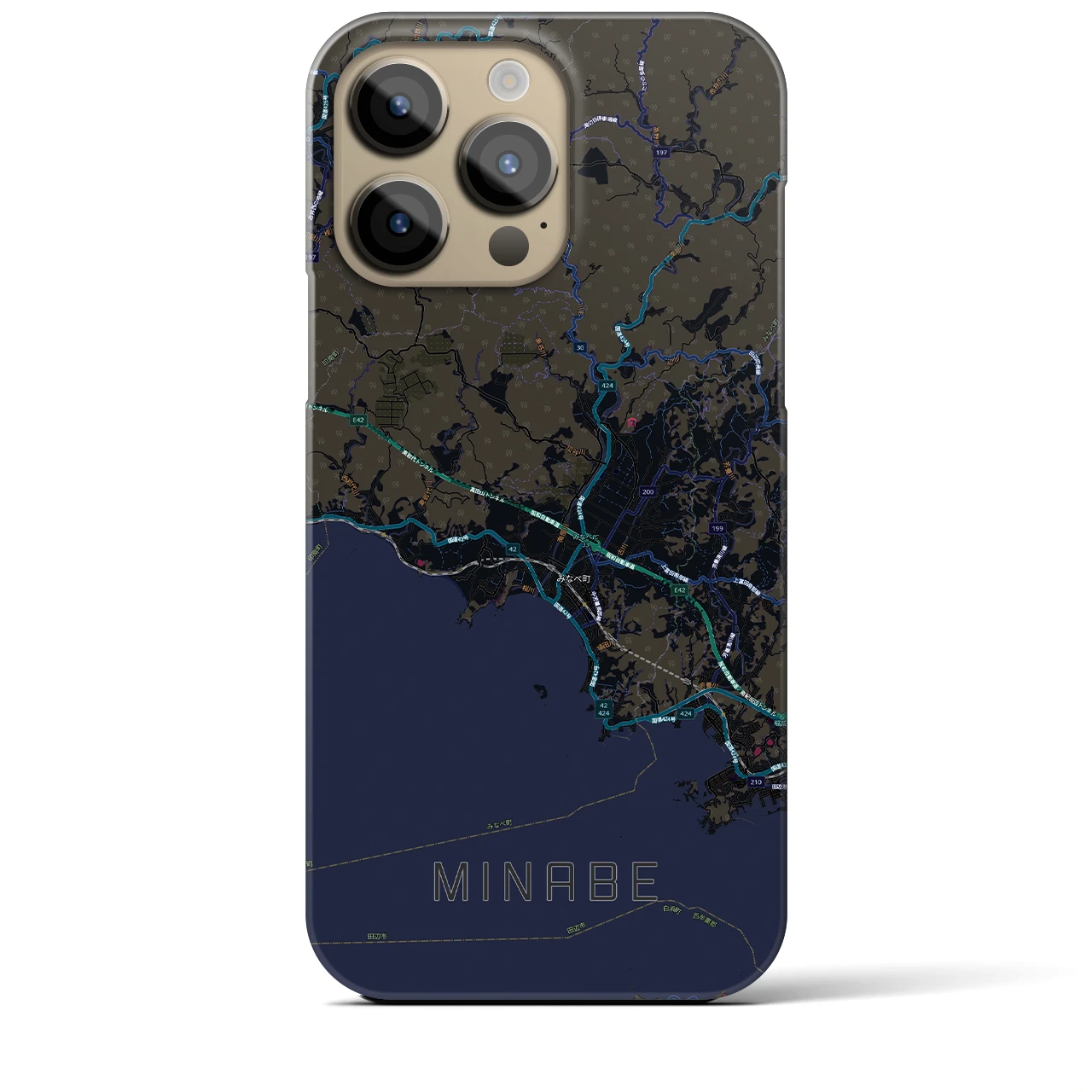 【みなべ(和歌山県)】地図柄iPhoneケース(バックカバータイプ)