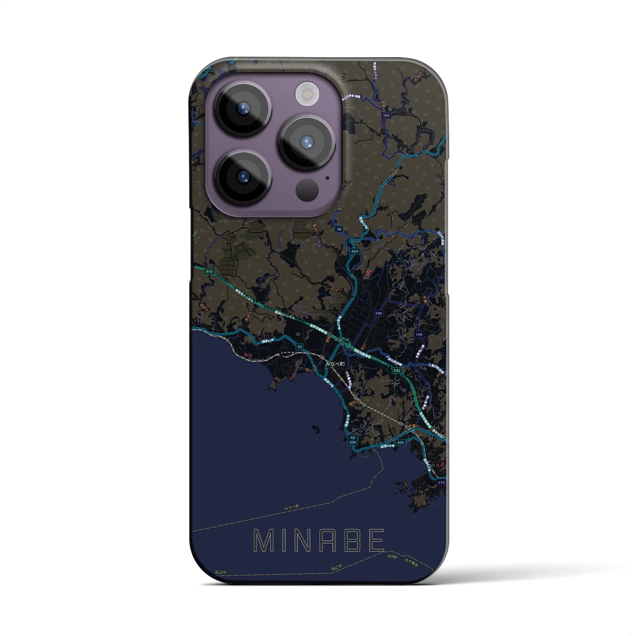 【みなべ(和歌山県)】地図柄iPhoneケース(バックカバータイプ)