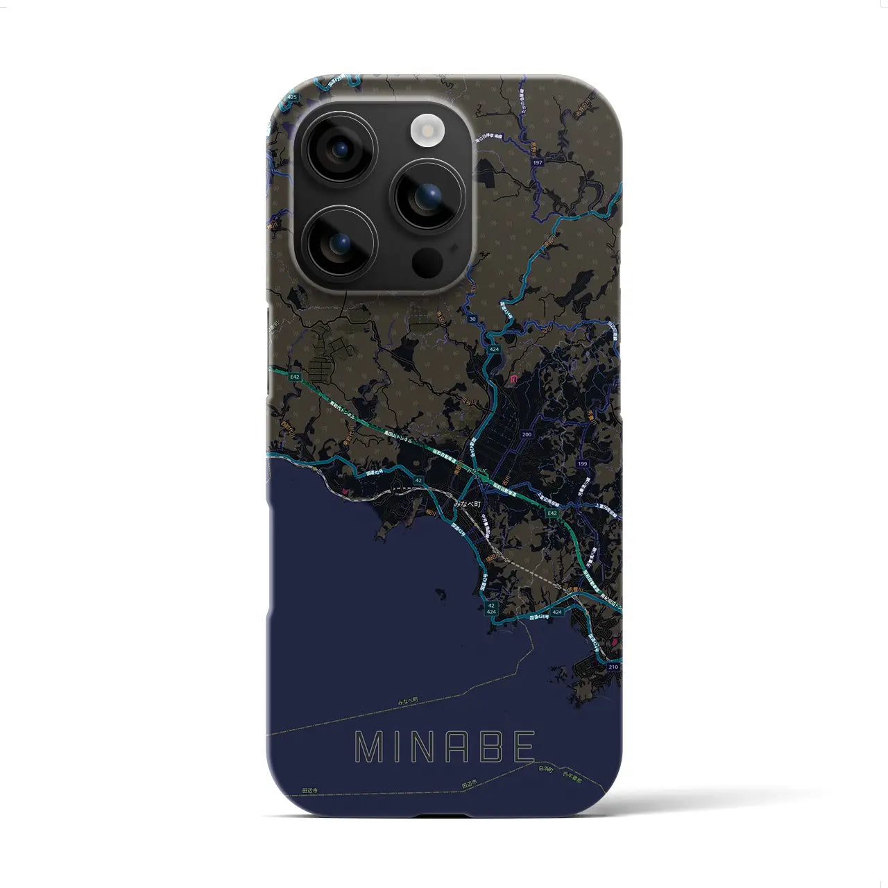 【みなべ(和歌山県)】地図柄iPhoneケース(バックカバータイプ)