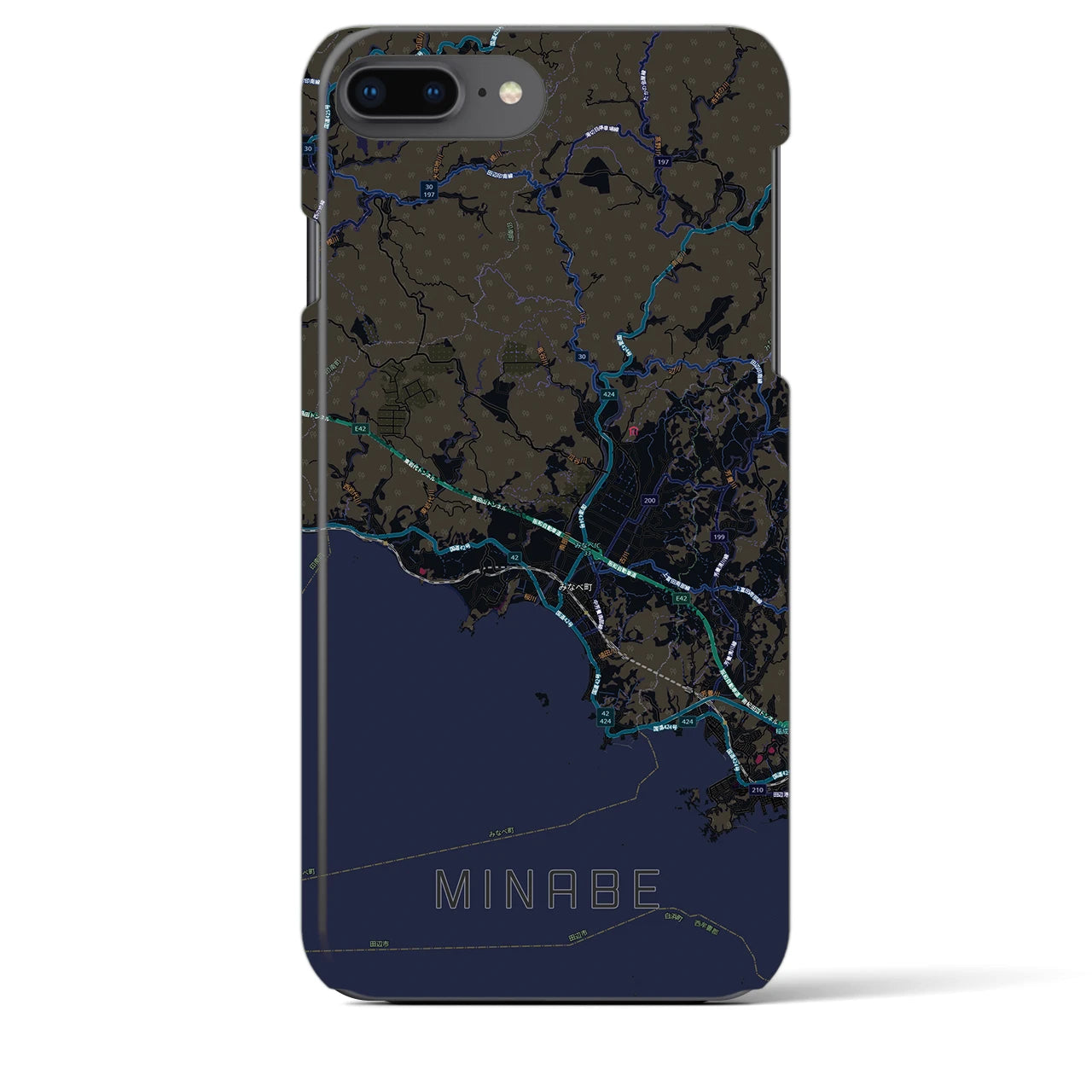 【みなべ(和歌山県)】地図柄iPhoneケース(バックカバータイプ)