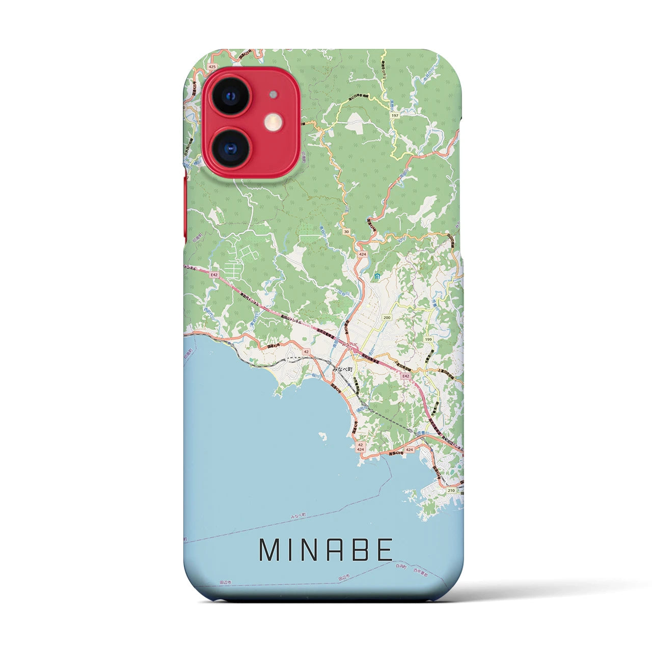【みなべ(和歌山県)】地図柄iPhoneケース(バックカバータイプ)