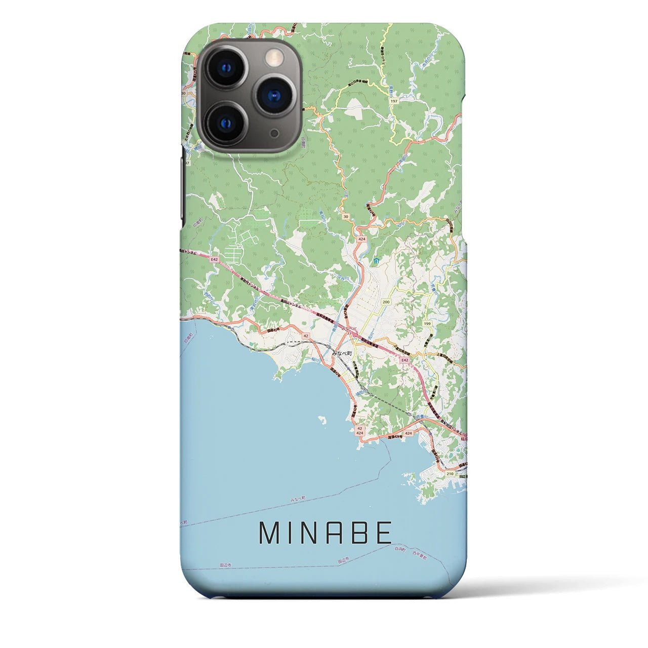 【みなべ(和歌山県)】地図柄iPhoneケース(バックカバータイプ)