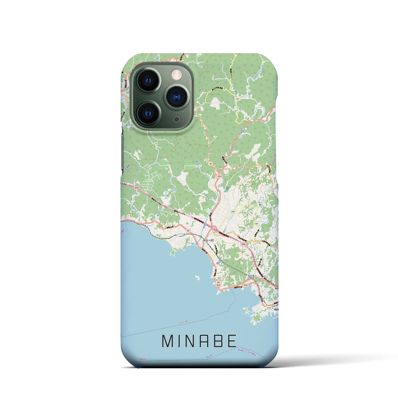 【みなべ(和歌山県)】地図柄iPhoneケース(バックカバータイプ)