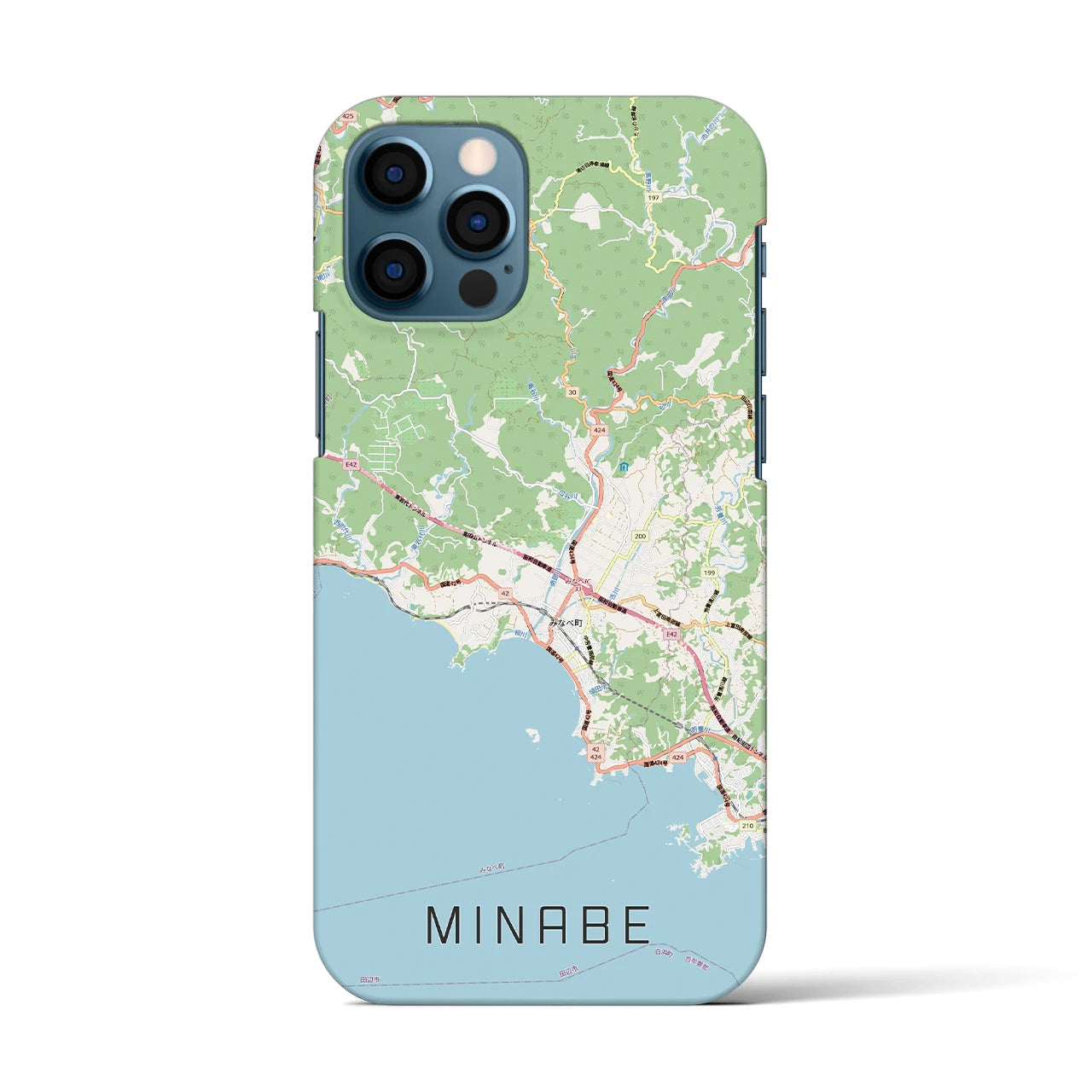 【みなべ(和歌山県)】地図柄iPhoneケース(バックカバータイプ)
