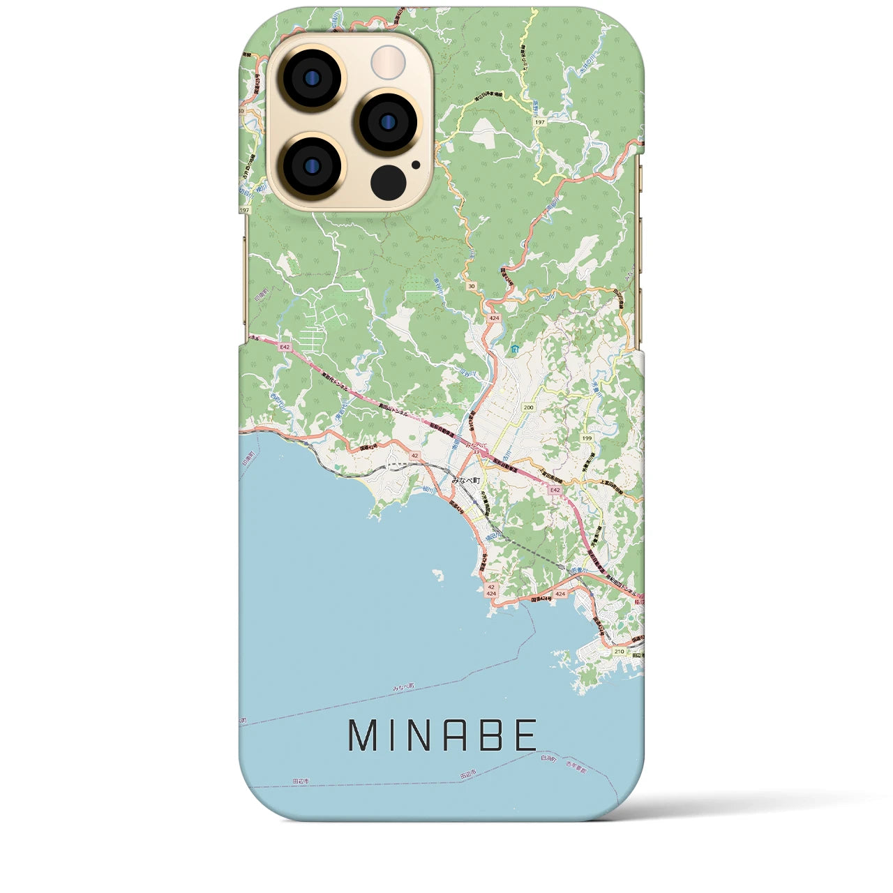 【みなべ(和歌山県)】地図柄iPhoneケース(バックカバータイプ)