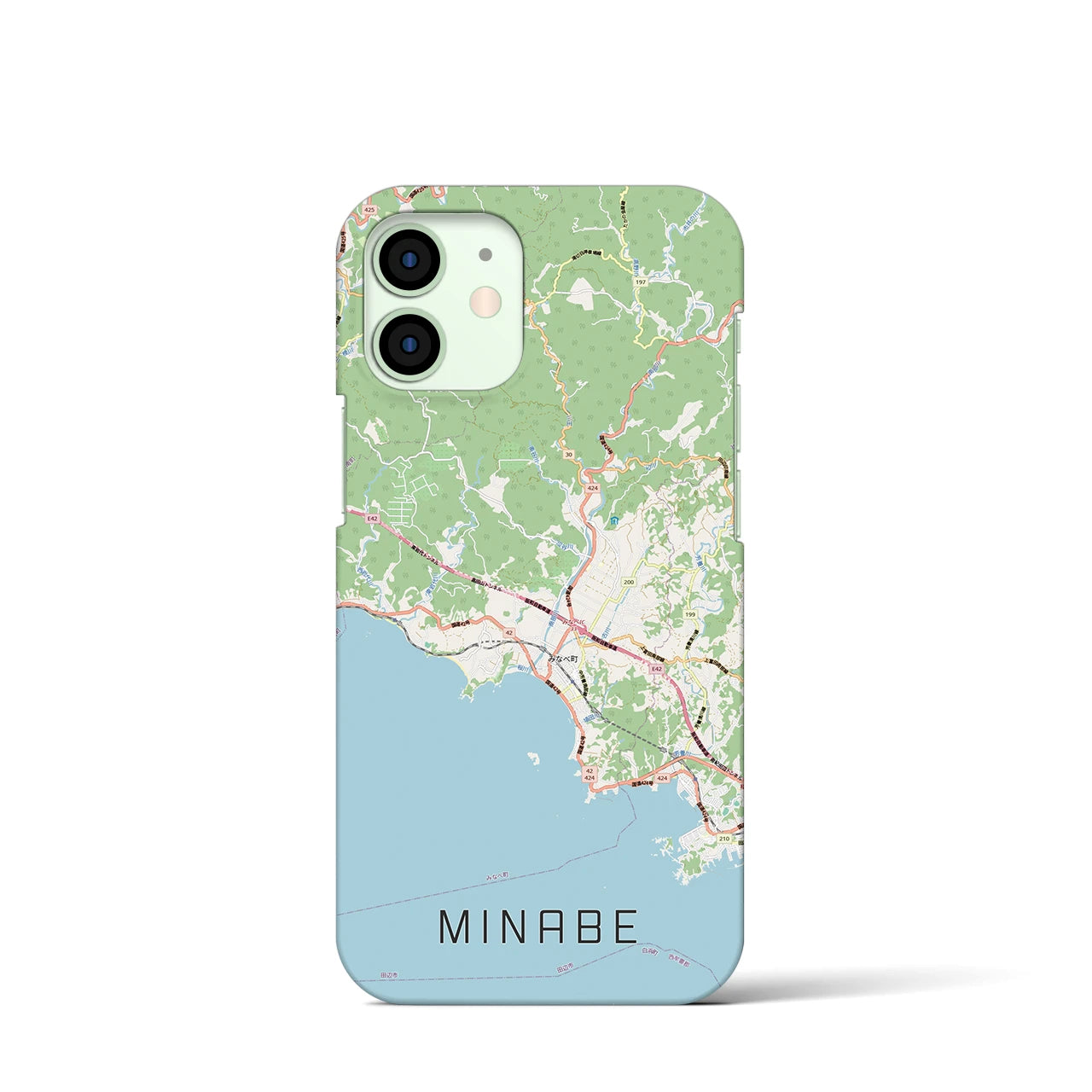 【みなべ(和歌山県)】地図柄iPhoneケース(バックカバータイプ)