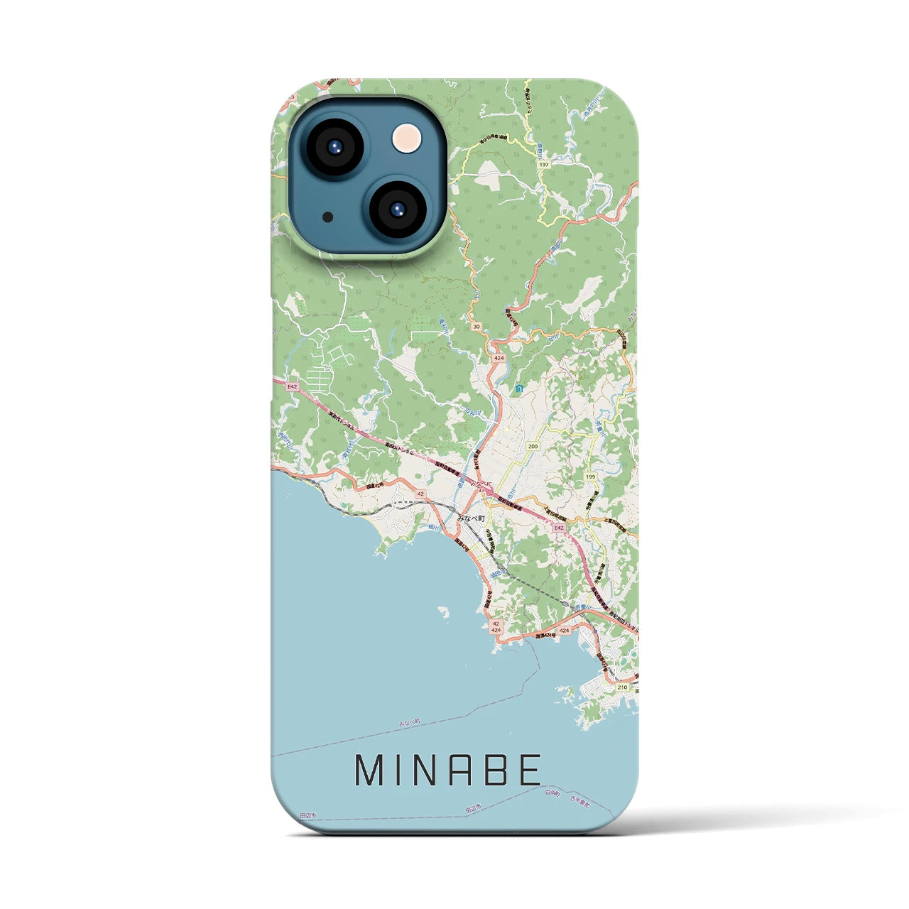 【みなべ(和歌山県)】地図柄iPhoneケース(バックカバータイプ)