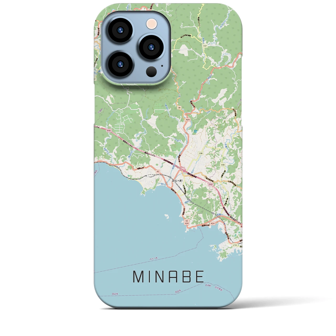 【みなべ(和歌山県)】地図柄iPhoneケース(バックカバータイプ)