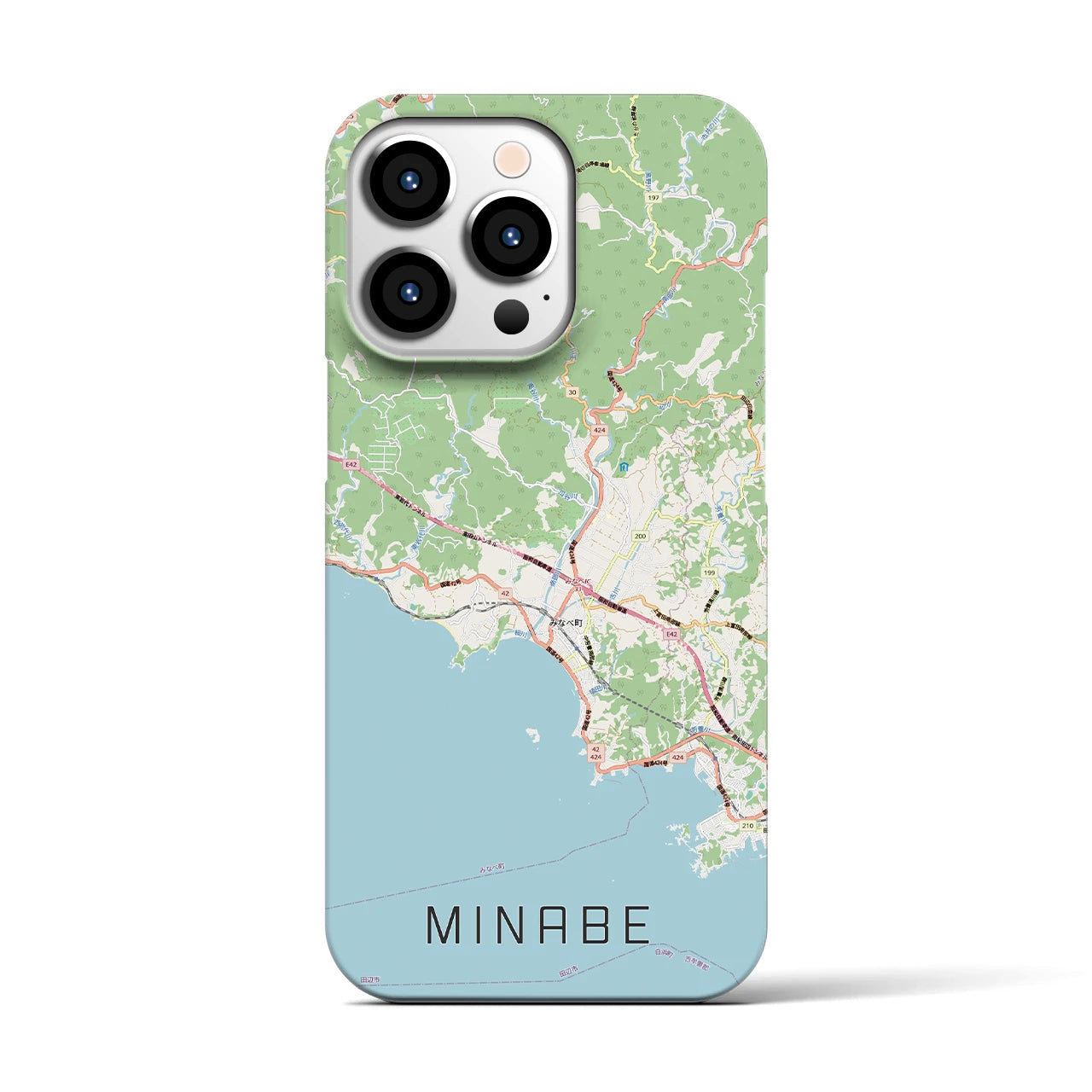 【みなべ(和歌山県)】地図柄iPhoneケース(バックカバータイプ)