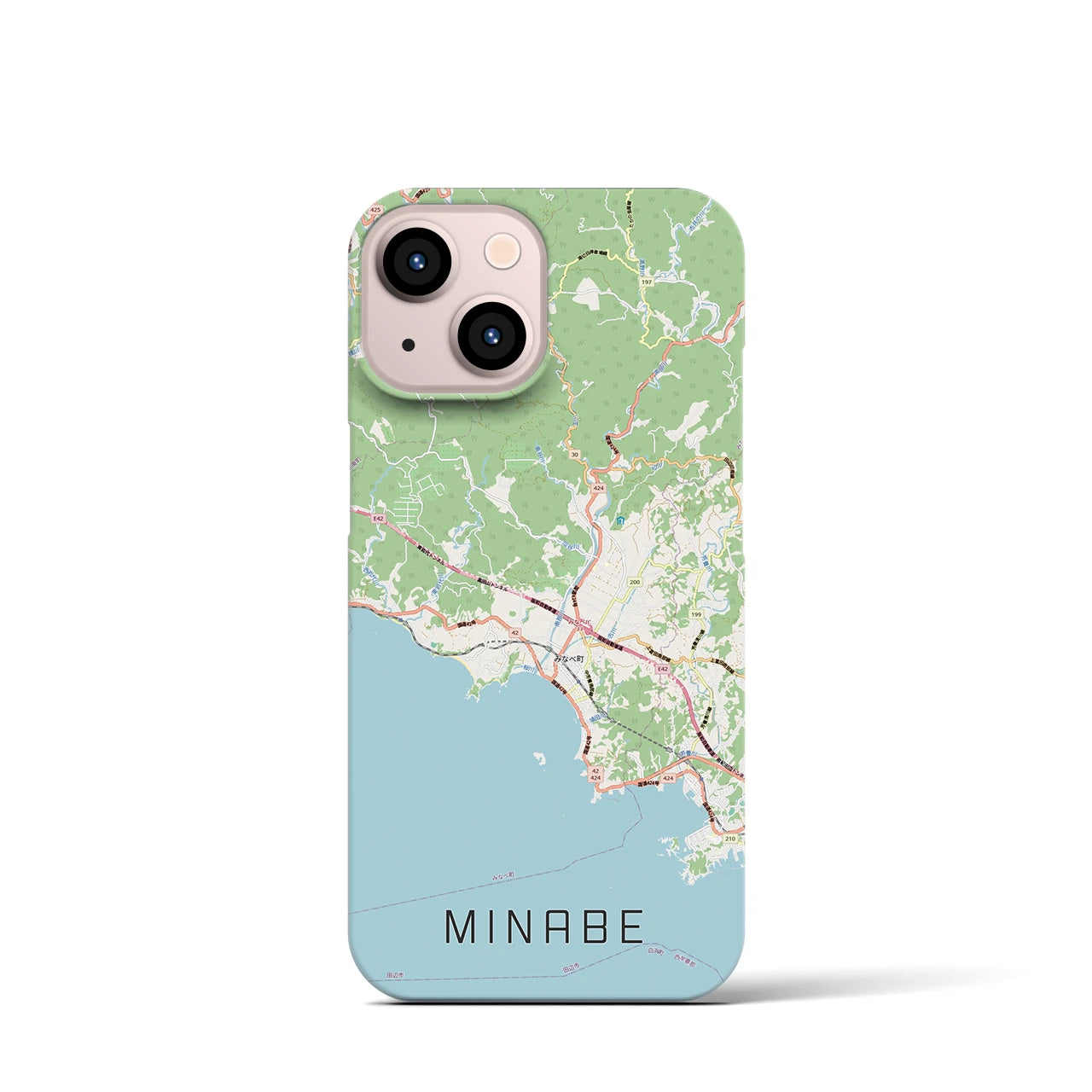 【みなべ(和歌山県)】地図柄iPhoneケース(バックカバータイプ)