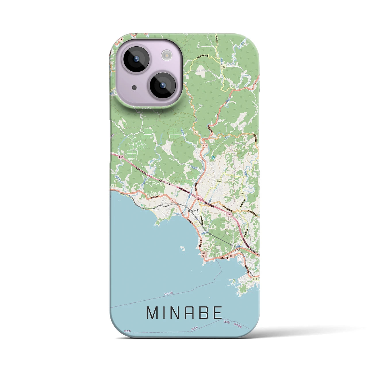 【みなべ(和歌山県)】地図柄iPhoneケース(バックカバータイプ)
