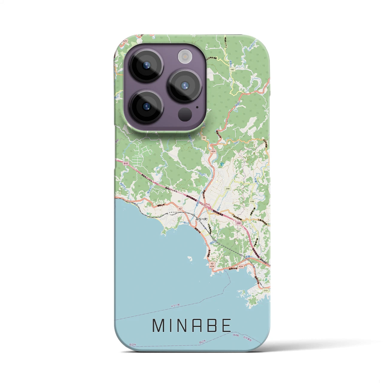 【みなべ(和歌山県)】地図柄iPhoneケース(バックカバータイプ)