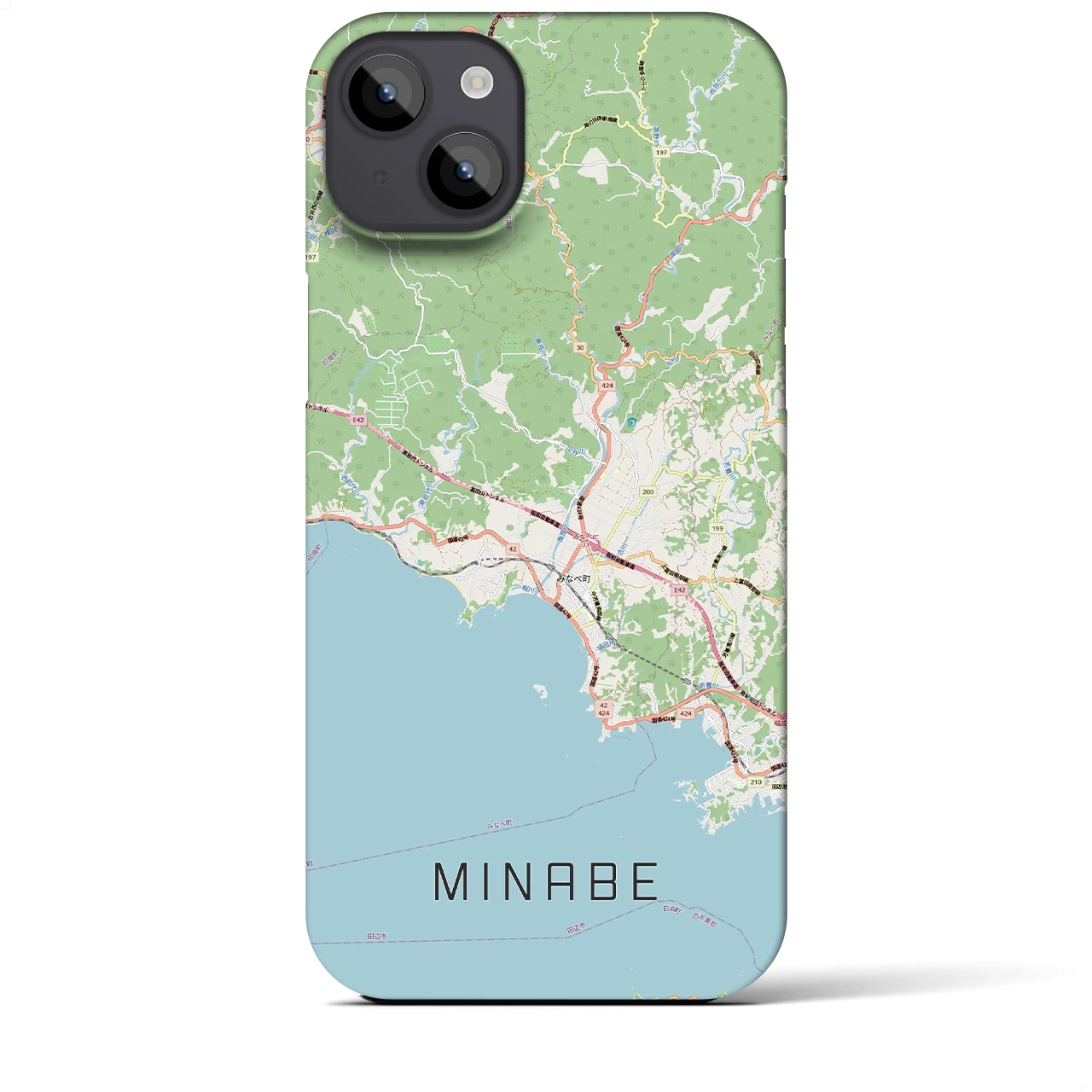 【みなべ(和歌山県)】地図柄iPhoneケース(バックカバータイプ)