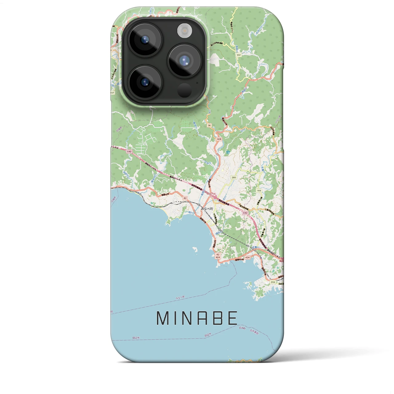 【みなべ(和歌山県)】地図柄iPhoneケース(バックカバータイプ)