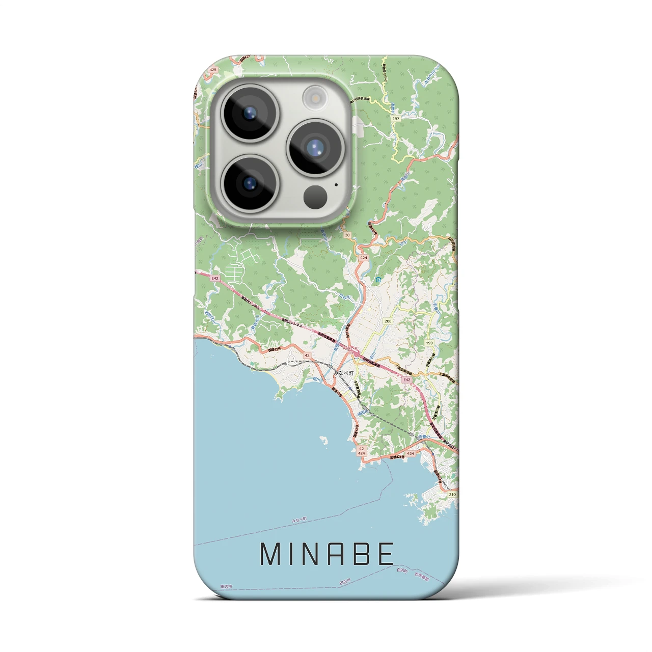 【みなべ(和歌山県)】地図柄iPhoneケース(バックカバータイプ)