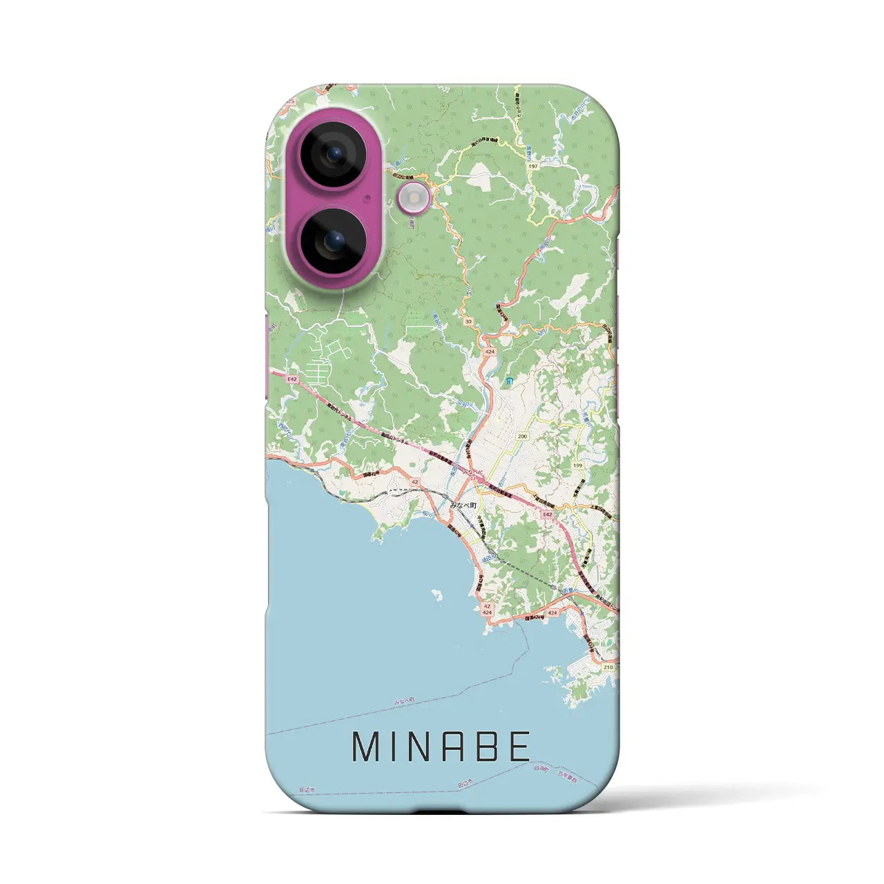 【みなべ(和歌山県)】地図柄iPhoneケース(バックカバータイプ)