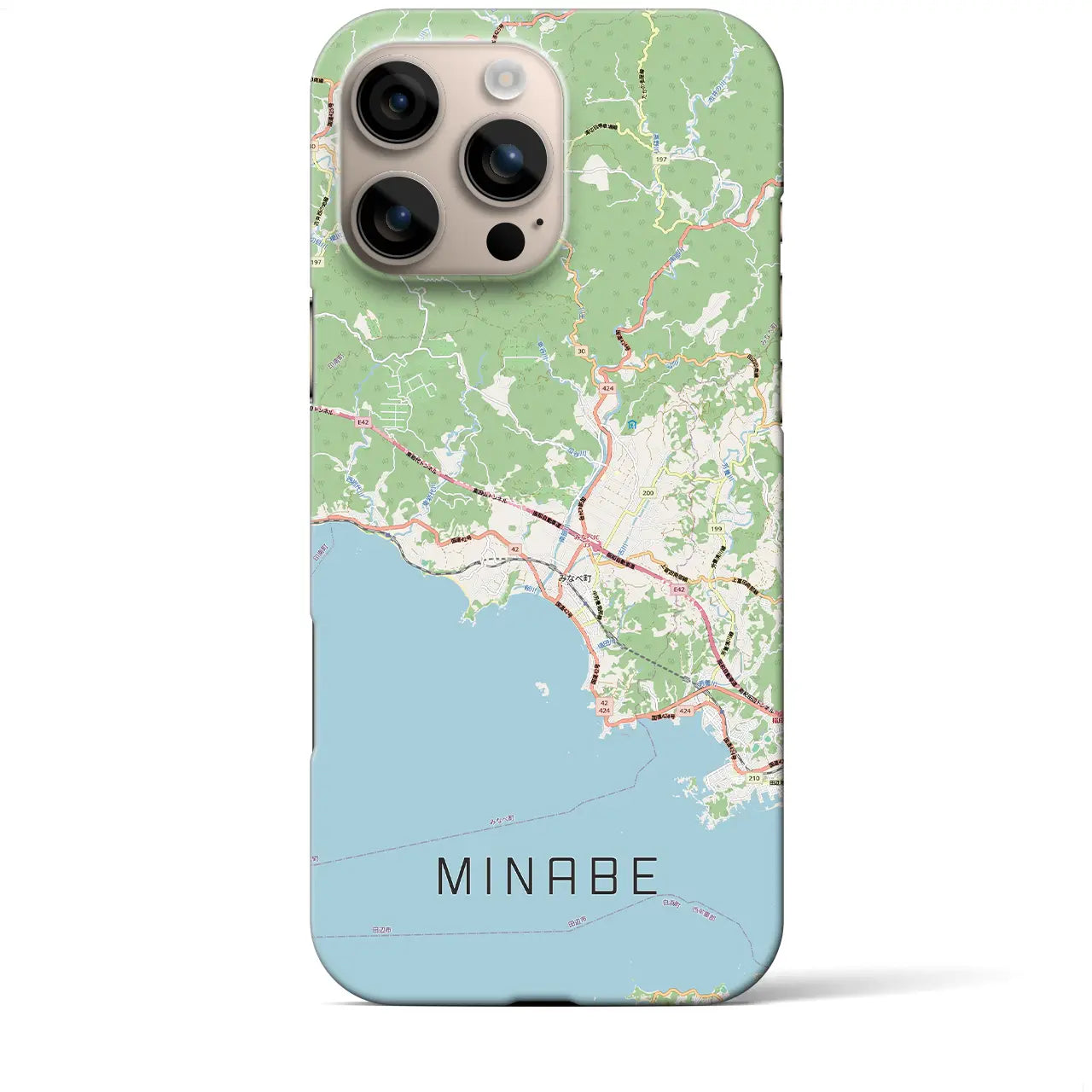 【みなべ(和歌山県)】地図柄iPhoneケース(バックカバータイプ)